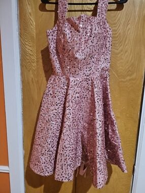 Pink Sequin Party Dress